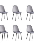 Chaise SCANDINAVE pied NOIR velours ANTHRACITE