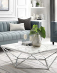Table Basse ALINA Chrome plateau en verre trempé 80x80x45 cm