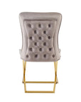 Chaise GABRIELLE GOLD velours BEIGE, TAUPE, ANTHRACITE et NOIR