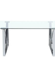 Table à manger IGREC CHROME PLATEAU TRANSPARENT 180x90x75cm