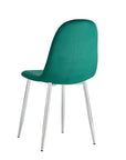 Chaise SCANDINAVE velours VERT SAPIN pied CHROME