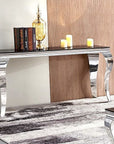 Console BAROQUE Chrome plateau en verre 110x50x85 cm