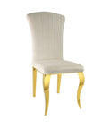 Chaise Louis GOLD en velours NOIR, GRIS, TAUPE, BEIGE et ECRU
