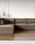 Canapé le BRISTOLA angle gauche velours taupe 315x230cm