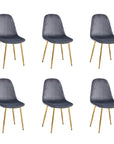 Chaise SCANDINAVE GOLD velours ANTHRACITE
