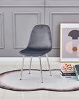 Chaise SCANDINAVE CHROME velours ANTHRACITE
