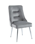 Chaise ZIP PIED CHROME velours MOKA, BEIGE, ANTHRACITE, NOIR et ROSE