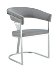 Chaise BRITTANY CHROME velours gris SILVER, BEIGE