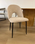 Chaise TEDDY chenille MOKA pied métal NOIR
