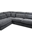 Canapé AMBERT angle gauche ou droit TISSU LAPIN ANTHRACITE 320X230