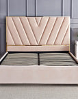 Lit VERA velours BEIGE 140x190cm