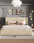 LIT DOUBLE COFFRE CAMILLE EN VELOURS 140X190CM