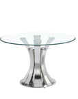 Table à manger JUDITH CHROME TRANSPARENT 120cm