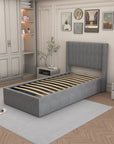 LIT COFFRE CAMILLE en velours 90X190CM