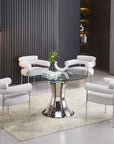 Table à manger JUDITH CHROME TRANSPARENT 120cm