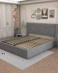 LIT DOUBLE COFFRE CAMILLE en velours 180X200CM