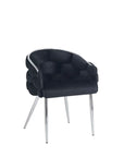 Chaise BALLON pied chrome velours NOIR, BEIGE et TAUPE