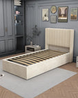 LIT COFFRE CAMILLE en velours 90X190CM