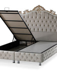 Lit AVANGRADE BLEU, TAUPE bordure doré 160x200cm