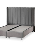 Lit TOKYO coffre velours BEIGE et ANTHRACITE 160x200cm