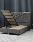 Lit PARIS COFFRE GRIS ARGENT 160x200cm