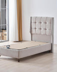 Lit ALBA COFFRE GRIS ET BEIGE 90x190cm