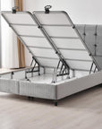 Lit ALBA COFFRE GRIS ET BEIGE 160x200cm