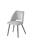 CHAISE VELOURS PIED NOIR