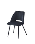 CHAISE VELOURS PIED NOIR
