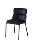 CHAISE STEPHANY VELOURS PIED NOIR
