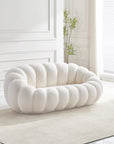 CANAPÉ PERLE 180 TISSU BOUCLÉ BLANC