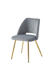 CHAISE VELOURS PIED DORÉ