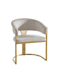 CHAISE ANA INOX VELOUR DORE