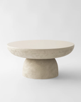 Table basse Galet – Effet travertin mat, design sculptural