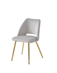 CHAISE VELOURS PIED DORÉ