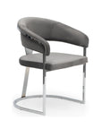 CHAISE ANA INOX VELOUR ARGENT