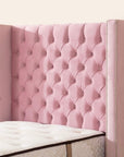 LIT COFFRE CLOUTE 90X190 ROSE
