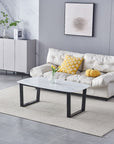 TABLE BASSE LOLA MARBRE PIED NOIR