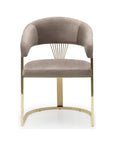 CHAISE ANA INOX VELOUR DORE