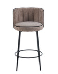 TABOURET DE BAR CATHY PIED METAL NOIR TAUPE 3D
