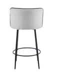 TABOURET DE BAR CATHY PIED METAL NOIR ECRU 3D
