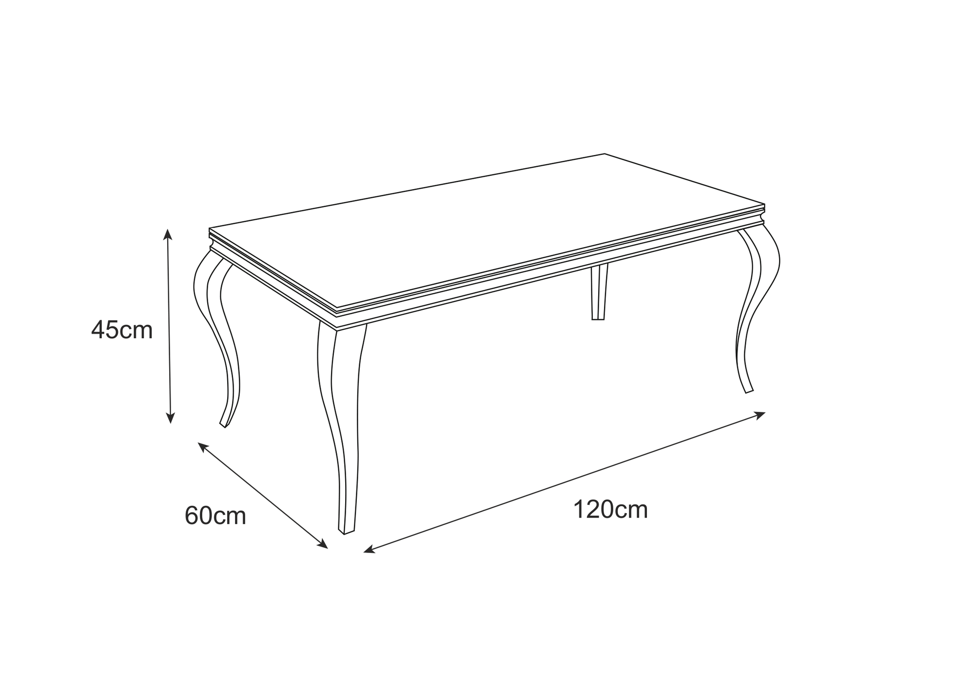 Table basse BAROQUE Gold  120x60x45 cm