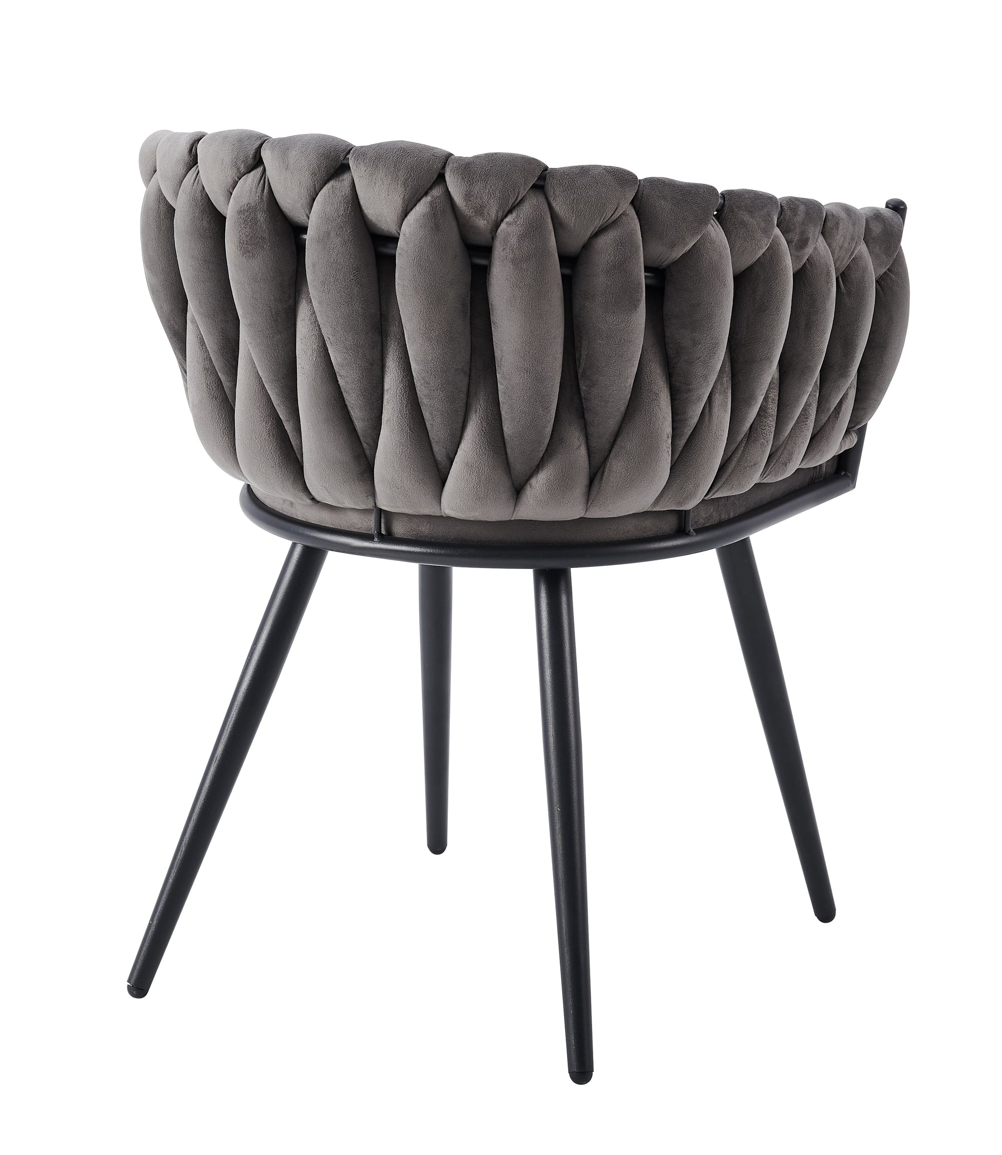 Lot de 2 chaises TRESSEES Velours Pied en métal noir