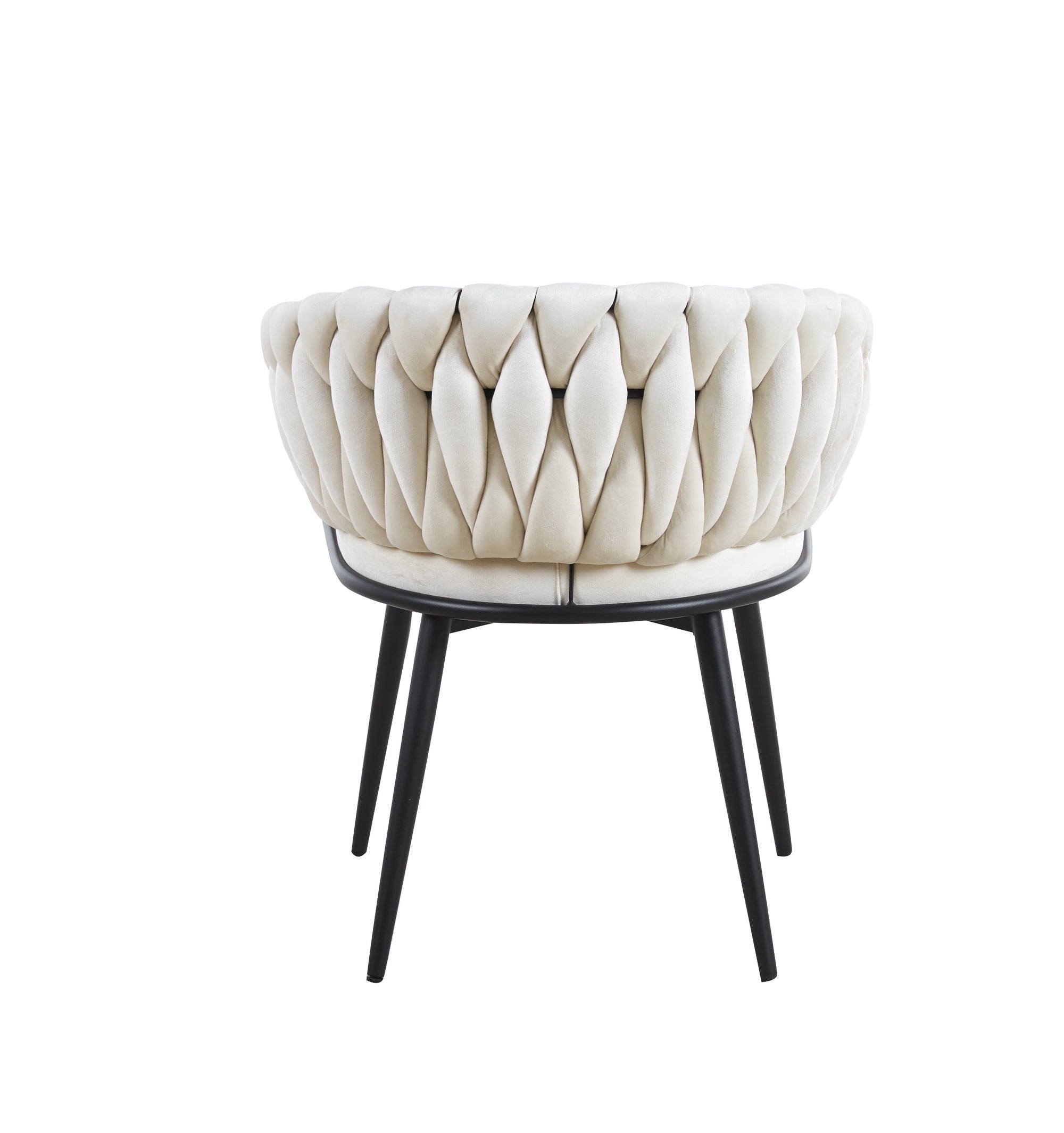 Lot de 2 chaises TRESSEES Velours Pied en métal noir