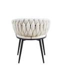 Lot de 2 chaises TRESSEES Velours Pied en métal noir