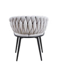 Lot de 2 chaises TRESSEES Velours Pied en métal noir