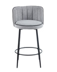 TABOURET DE BAR CATHY PIED METAL NOIR GRIS 3D