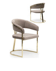CHAISE ANA INOX VELOUR DORE