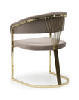 CHAISE ANA INOX VELOUR DORE