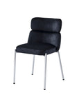 CHAISE STEPHANY VELOURS ARGENT